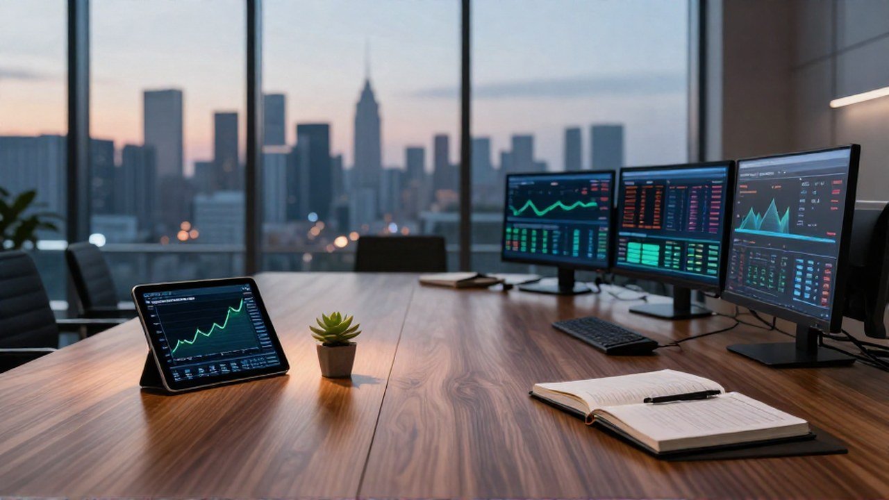 Mesa de oficina dividida que muestra el contraste entre la inversión pasiva y la activa.